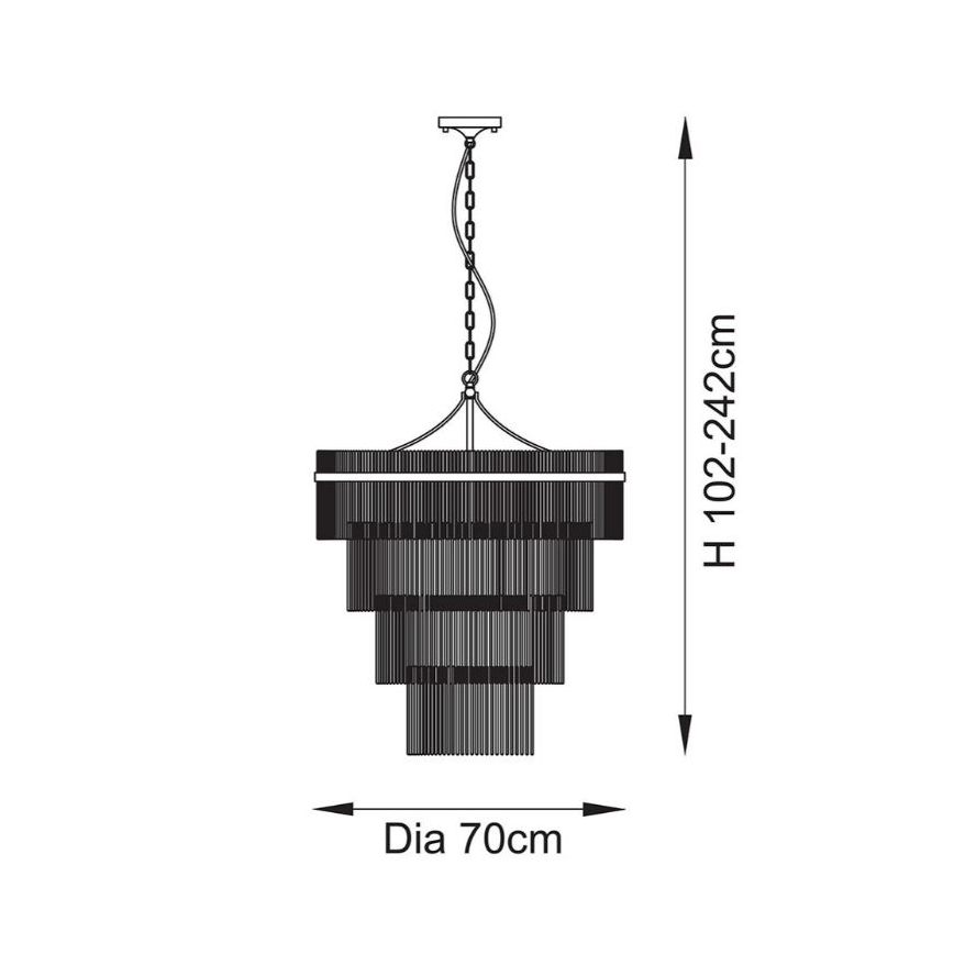 Endon 112576 - Пендел MARIETTA 16xE14/6W/230V месинг/прозрачен
