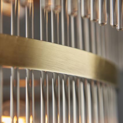 Endon 112793 - Пендел MARIETTA GRAND 21xE14/6W/230V месинг/прозрачен