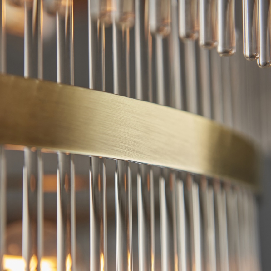 Endon 112793 - Пендел MARIETTA GRAND 21xE14/6W/230V месинг/прозрачен