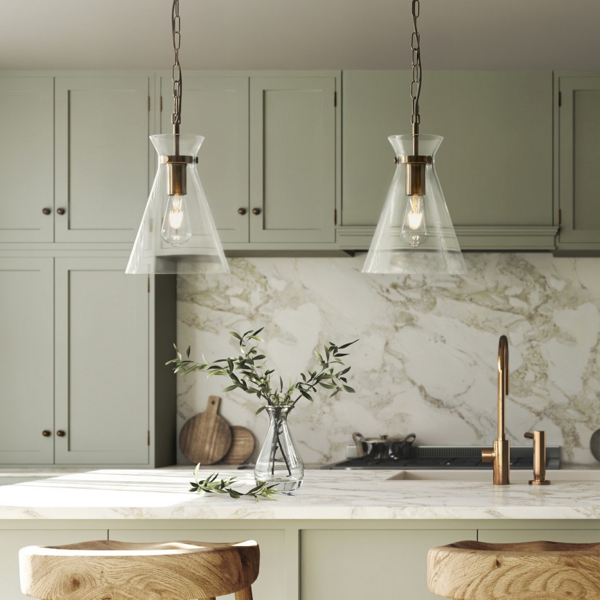 Endon 112859 - Полилей на верига HARLOW 1xE27/10W/230V месинг