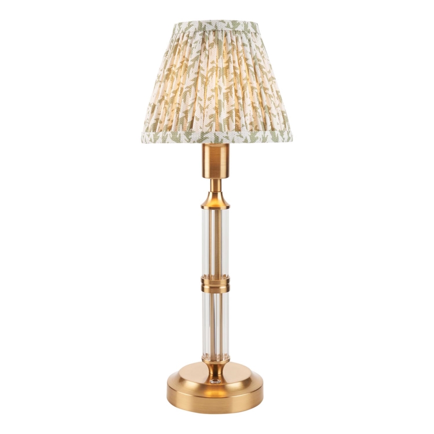 Endon 114838 - LED Димируема акумулаторна настолна лампа MORTON LED/1,5W/5V 3600 mAh месинг/зелен
