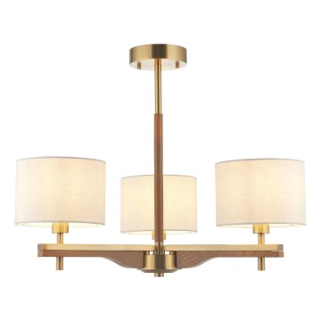 Endon 116993 - Полилей на тръба HEATHCLIFF 3xE14/7W/230V месинг/ясен