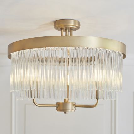 Endon 119109 - Полилей CLERMONT за повърхностен монтаж 3xE14/6W/230V, месинг