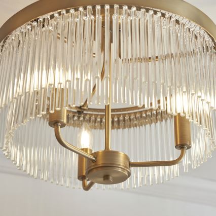Endon 119109 - Полилей CLERMONT за повърхностен монтаж 3xE14/6W/230V, месинг