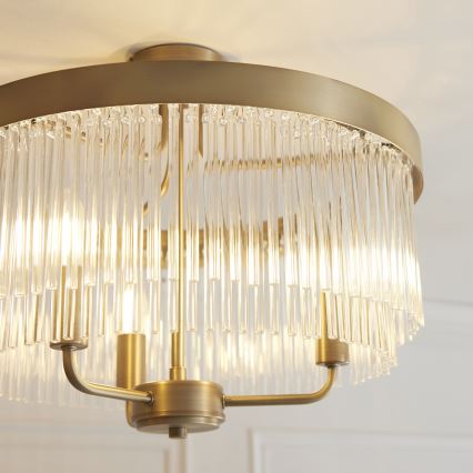 Endon 119109 - Полилей CLERMONT за повърхностен монтаж 3xE14/6W/230V, месинг