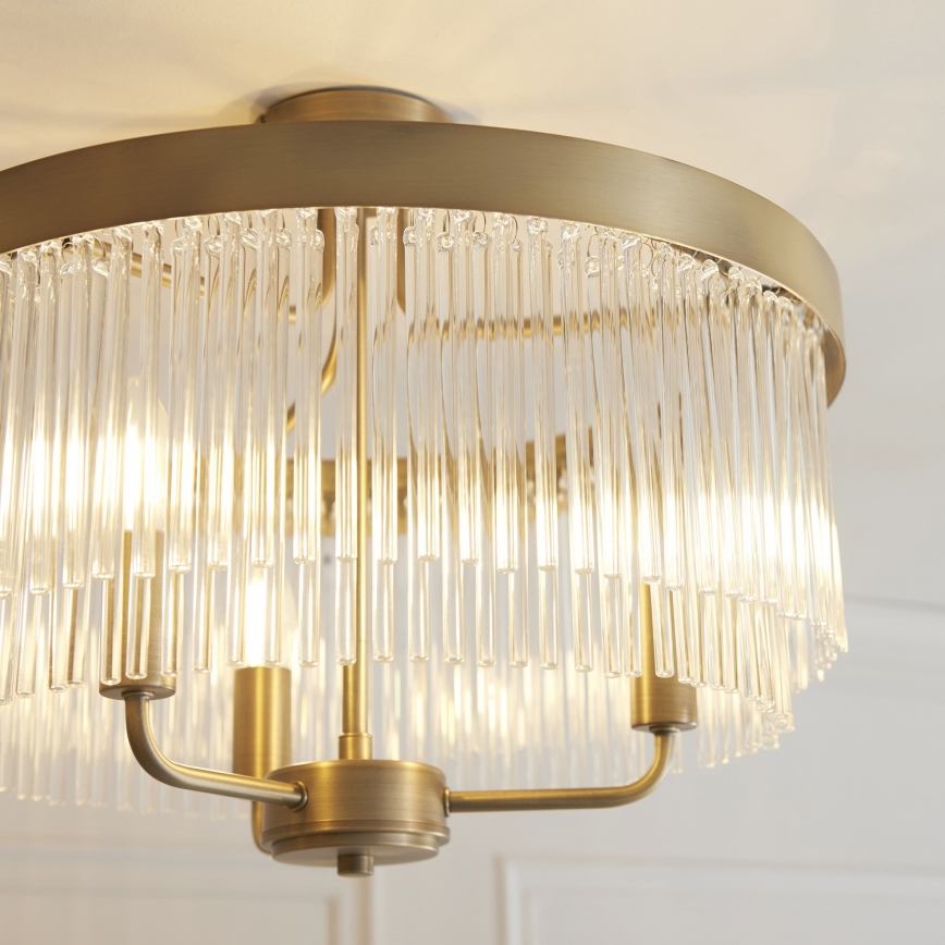 Endon 119109 - Полилей CLERMONT за повърхностен монтаж 3xE14/6W/230V, месинг