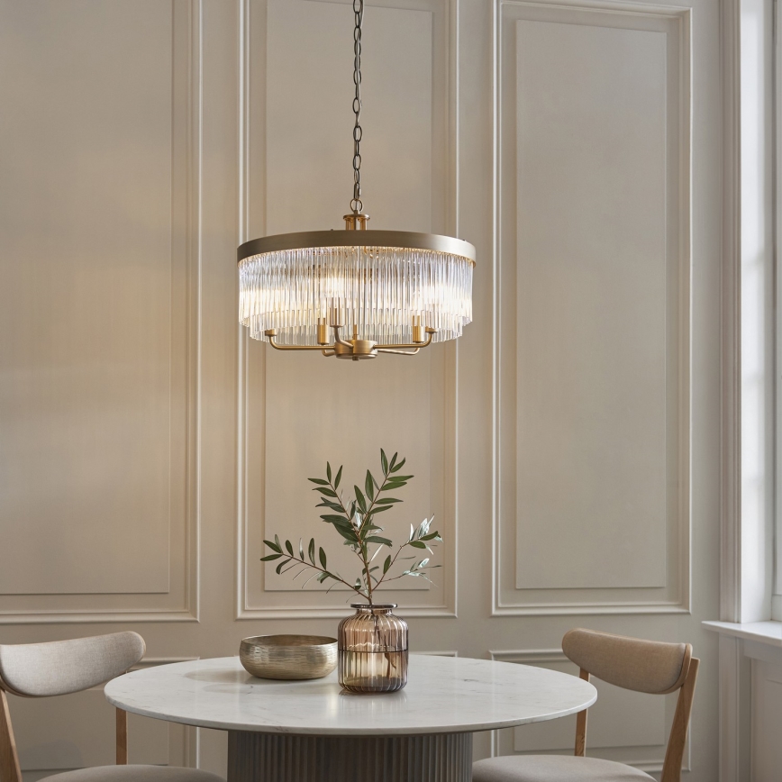 Endon 119110 - Полилей на верига CLERMONT 5xE14/6W/230V месинг