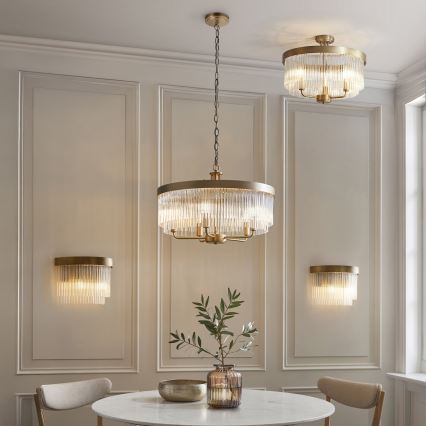 Endon 119110 - Полилей на верига CLERMONT 5xE14/6W/230V месинг