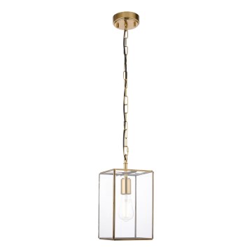 Endon 119142 - Полилей на верига HAMMOND 1xE27/10W/230V 17x17 см месинг