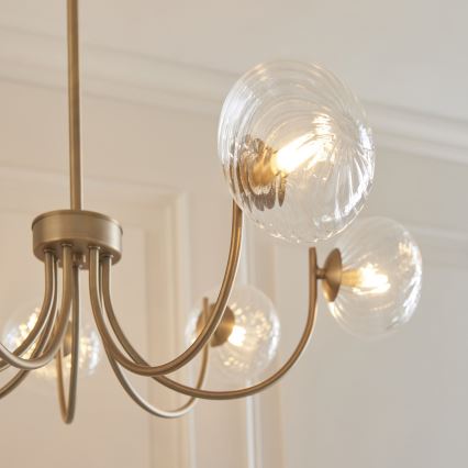 Endon 119224 - Полилей на кабел HAGUE 7xG9/5W/230V месинг