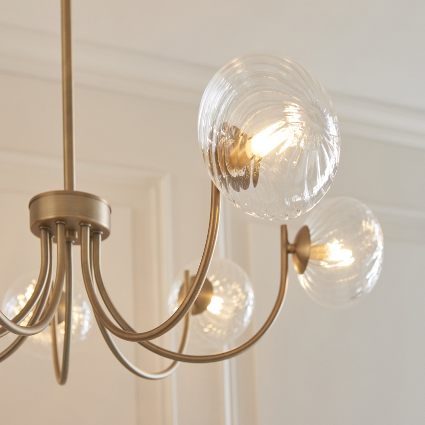 Endon 119224 - Полилей на кабел HAGUE 7xG9/5W/230V месинг