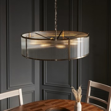 Endon 119455 - Полилей на верига RIDGETON 8xE14/7W/230V месинг