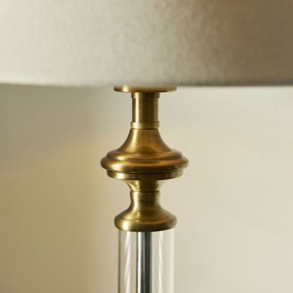 Endon 119972 - Настолна лампа AVEBURY 1xE27/10W/230V месинг/сива