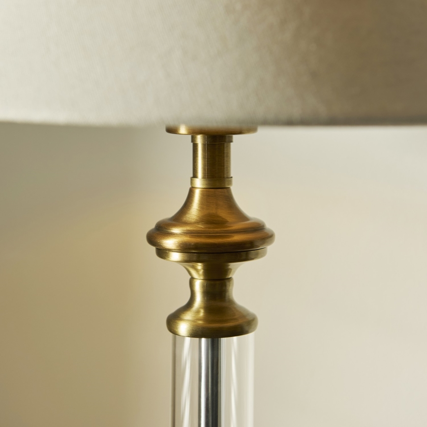 Endon 119972 - Настолна лампа AVEBURY 1xE27/10W/230V месинг/сива