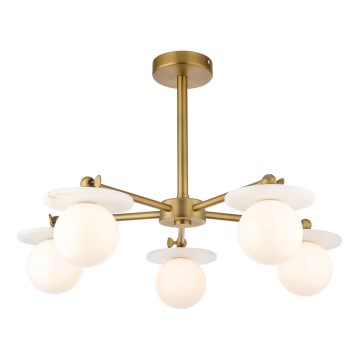 Endon 120037 - Полилей на тръба CERCHIO 5xG9/5W/230V месинг