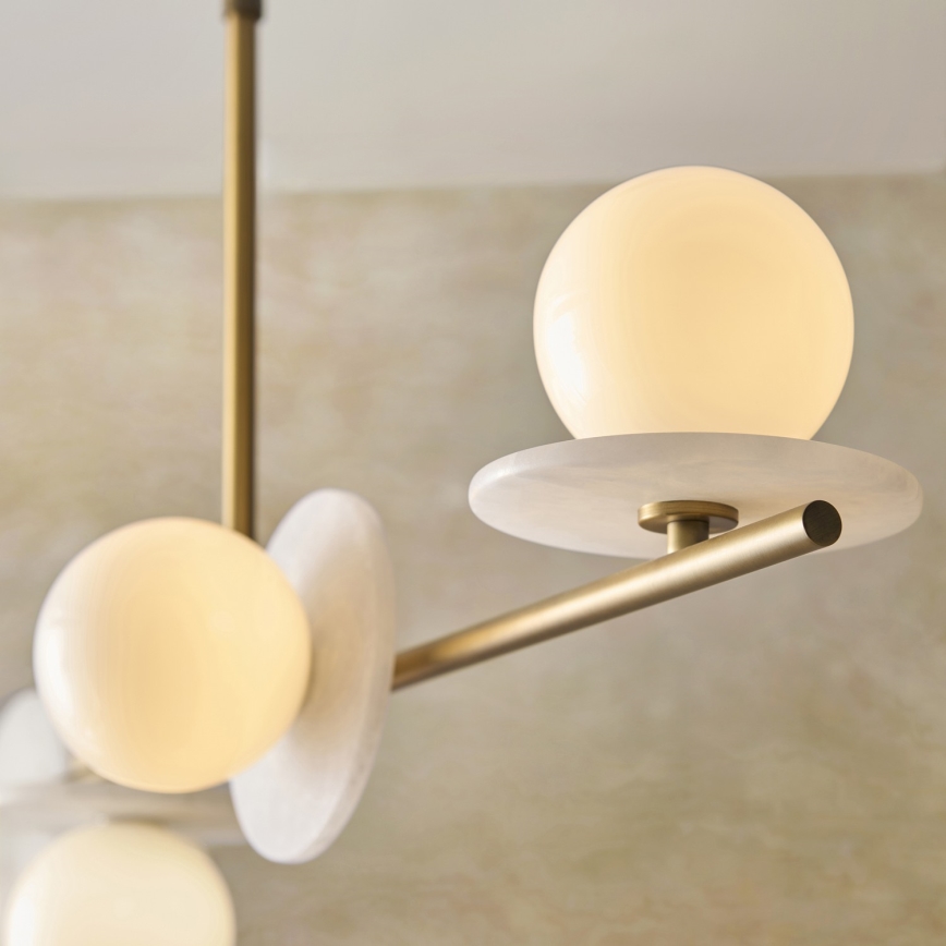 Endon 120038 - Полилей на тръба CERCHIO 4xG9/5W/230V месинг