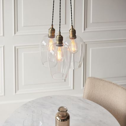 Endon 120648 - Полилей на кабел 3xE27/10W/230V месинг