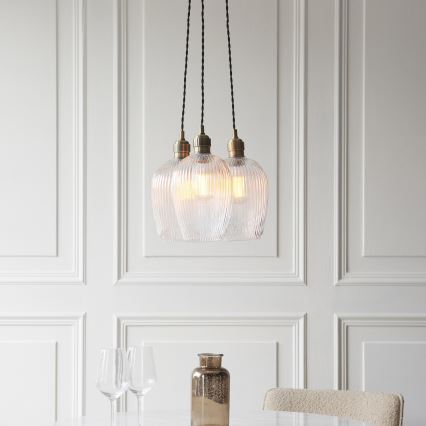 Endon 120656 - Полилей на кабел 3xE27/10W/230V месинг