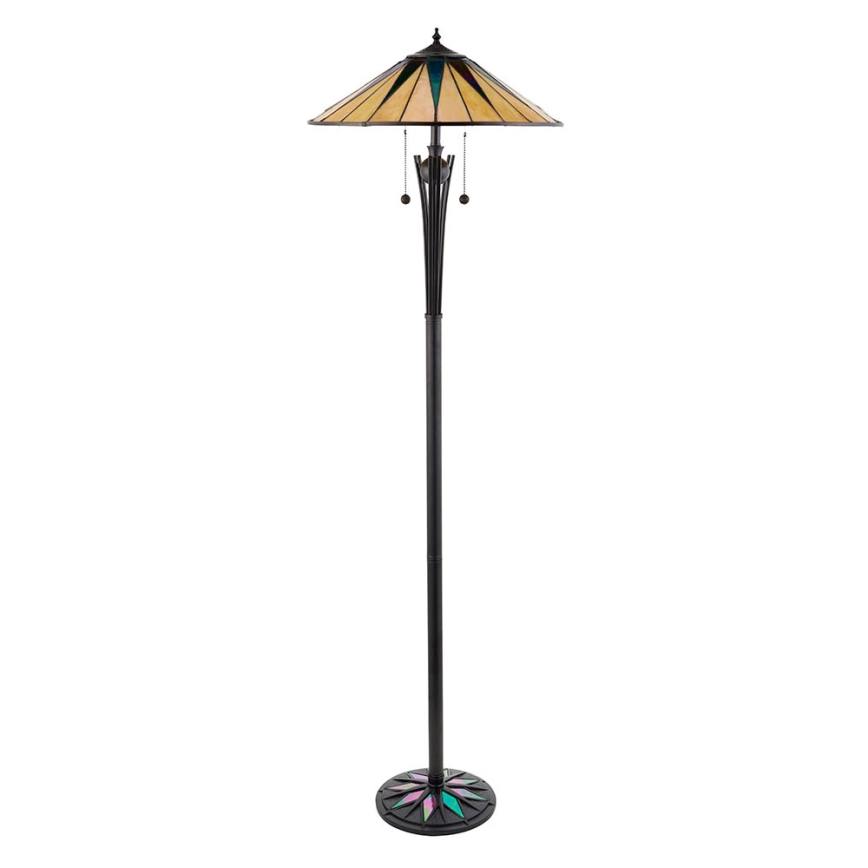 Endon 64041 - Подова лампа Tiffany DARK STAR, 2x E27, 60W, 230V, Ø 49 см