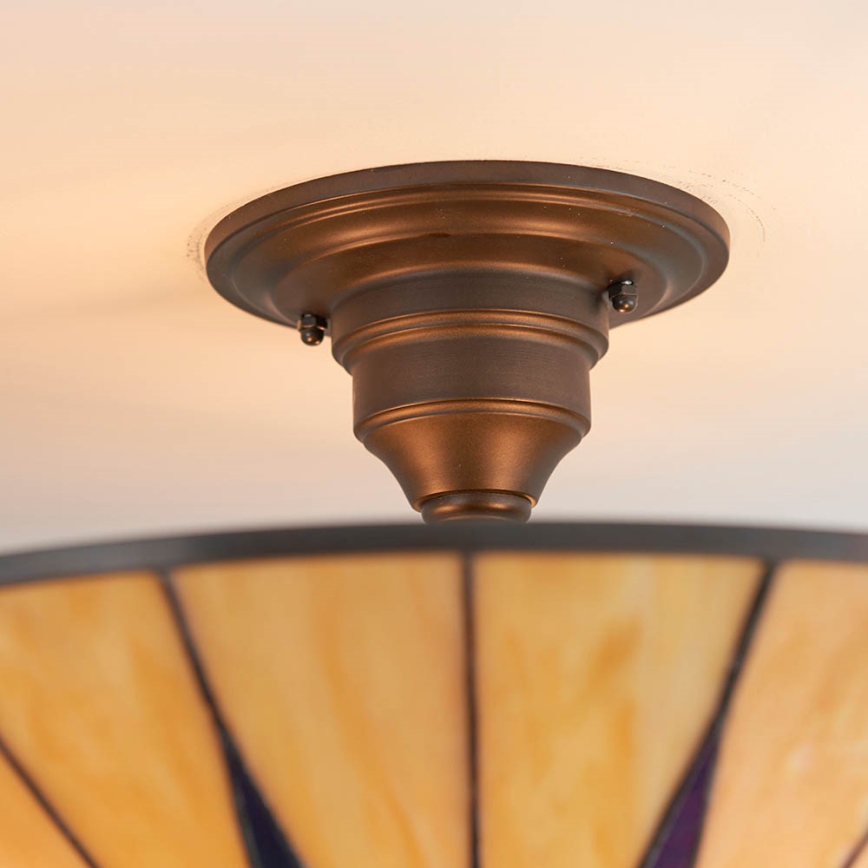 Endon 64043 - Повърхностно монтиран полилей Tiffany DARK STAR 3xE27/60W/230V Ø 49 см