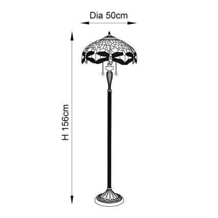 Endon 64069 - Лампион ВОДНО КОНЧЕ 2xE27/60W/230V Ø 50 cm