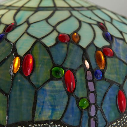 Endon 64069 - Подова лампа Tiffany DRAGONFLY 2xE27/60W/230V Ø 50 см