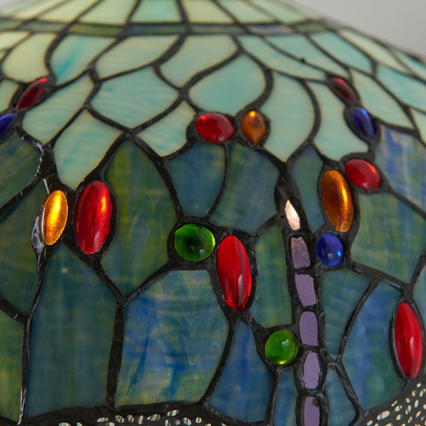 Endon 64069 - Подова лампа Tiffany DRAGONFLY 2xE27/60W/230V Ø 50 см