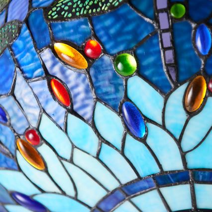 Endon 64075 - Полилей на верига Tiffany DRAGONFLY 3xE27/60W/230V Ø 41 cm