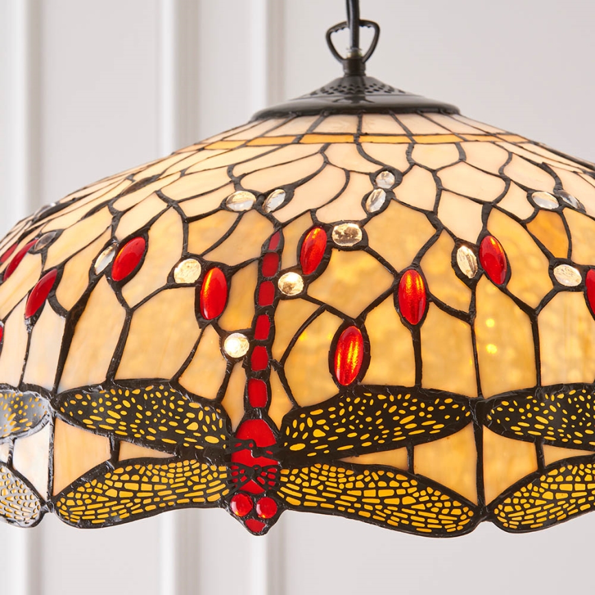 Endon 64079 - Полилей на верига Tiffany DRAGONFLY 3xE27/60W/230V, диаметър 50 см