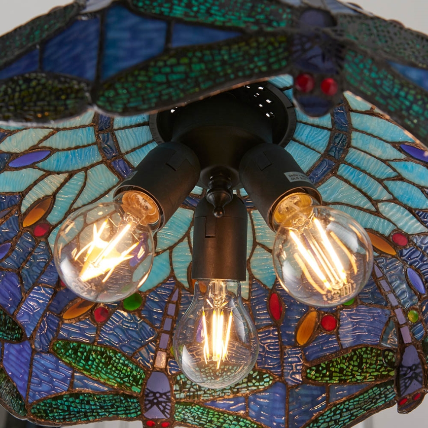 Endon 64080 - Полилей на верига Tiffany DRAGONFLY 3xE27/60W/230V Ø 41 cm