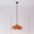 Endon 64081 - Полилей на верига Tiffany DRAGONFLY 3xE27/60W/230V Ø 41 см