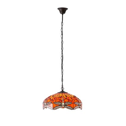Endon 64081 - Полилей на верига Tiffany DRAGONFLY 3xE27/60W/230V Ø 41 см