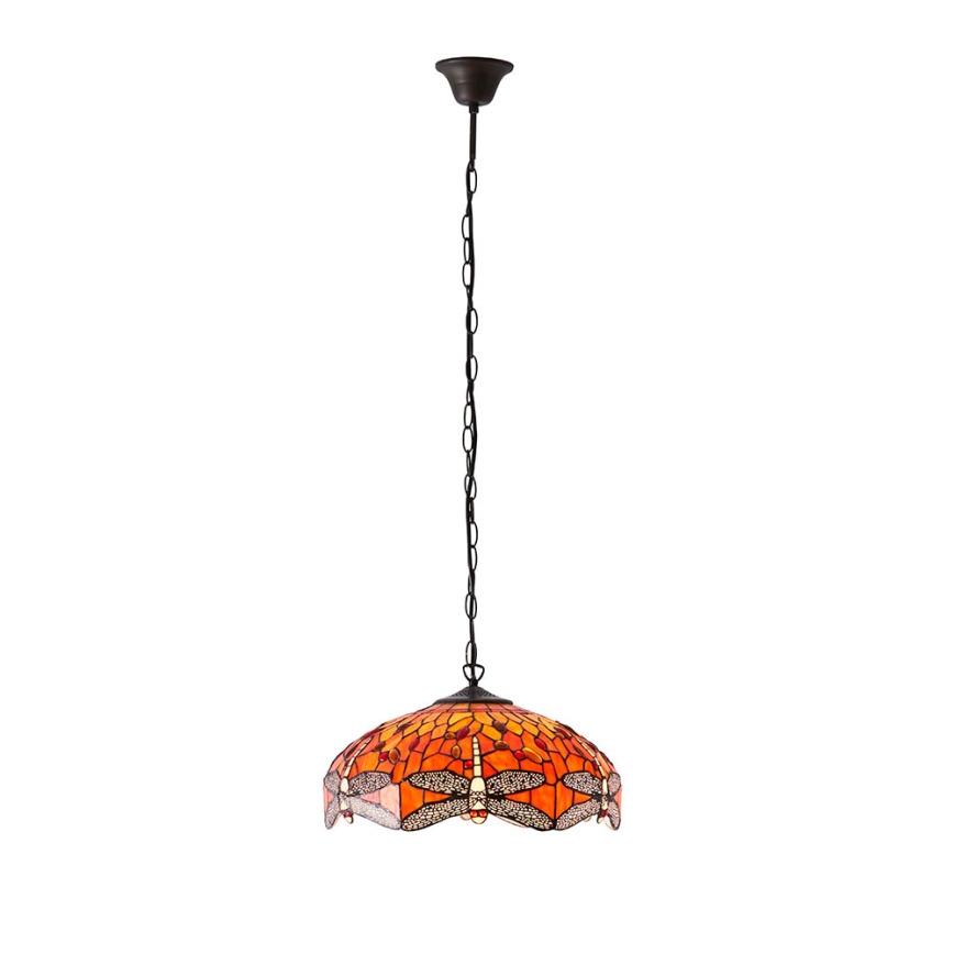 Endon 64081 - Полилей на верига Tiffany DRAGONFLY 3xE27/60W/230V Ø 41 см