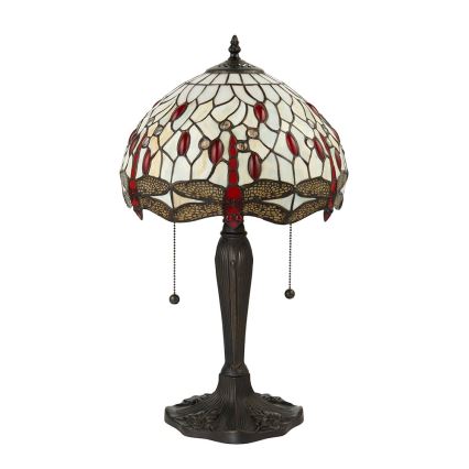 Endon 64086 - Настолна лампа Tiffany DRAGONFLY 2xE27/60W/230V Ø 30 см