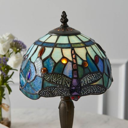 Endon 64088 - Настолна лампа Tiffany DRAGONFLY 1xE14/7W/230V Ø 20 см