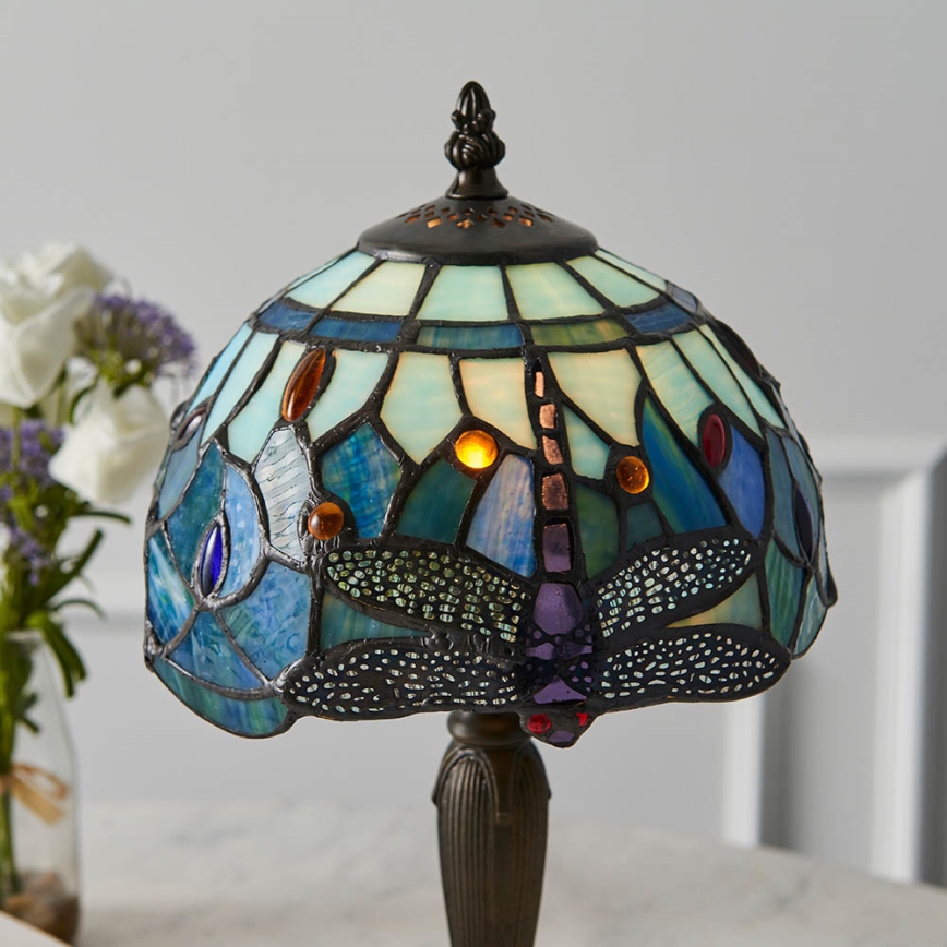 Endon 64088 - Настолна лампа Tiffany DRAGONFLY 1xE14/7W/230V Ø 20 см