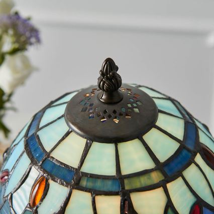 Endon 64088 - Настолна лампа Tiffany DRAGONFLY 1xE14/7W/230V Ø 20 см