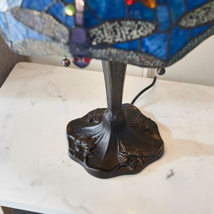 Endon 64089 - Настолна лампа Tiffany DRAGONFLY 2xE27/60W/230V, диаметър 41 см