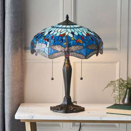 Endon 64089 - Настолна лампа ВОДНО КОНЧЕ 2xE27/60W/230V Ø 41 cm