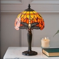 Endon 64091 - Настолна лампа Tiffany DRAGONFLY 1xE14/7W/230V диаметър 20 см