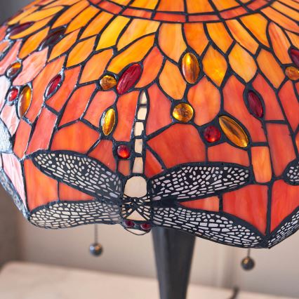 Endon 64093 - Настолна лампа Tiffany DRAGONFLY 2xE27/60W/230V диаметър 41 см