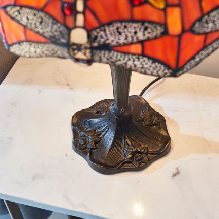 Endon 64093 - Настолна лампа Tiffany DRAGONFLY 2xE27/60W/230V диаметър 41 см