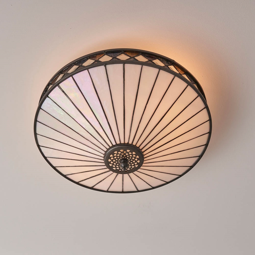 Endon 64145 - Таванно осветително тяло Tiffany FARGO 2xE27/60W/230V Ø 41,5 см