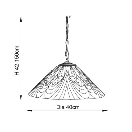 Endon 64162 - Пендел HECTOR 1xE27/60W/230V Ø 40 см