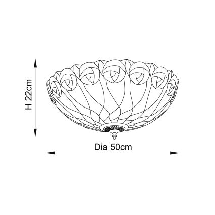 Endon 64173 - Тифани плафон HUTCHINSON 2xE27/60W/230V Ø 50 см