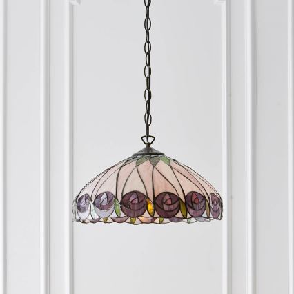 Endon 64176 - Полилей на верига Tiffany HUTCHINSON 1xE27/60W/230V диам. 40 см