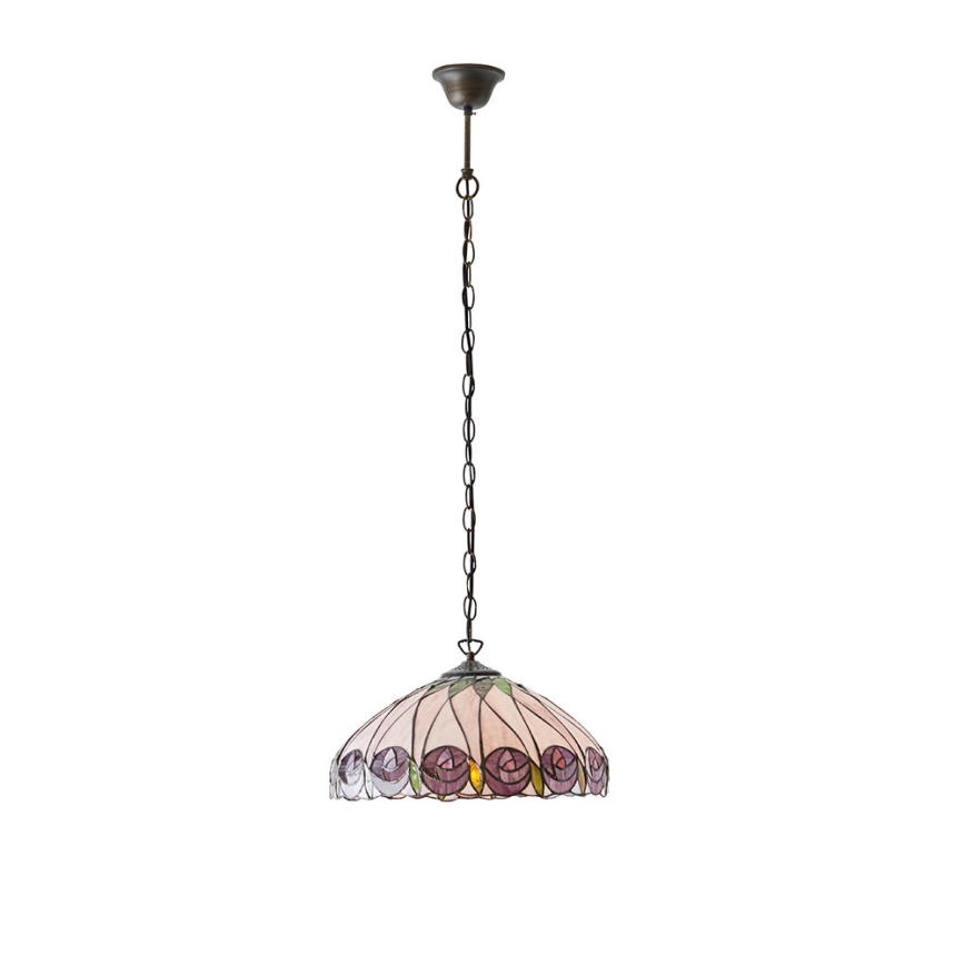 Endon 64176 - Полилей на верига Tiffany HUTCHINSON 1xE27/60W/230V диам. 40 см