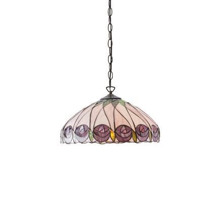 Endon 64176 - Полилей на верига Tiffany HUTCHINSON 1xE27/60W/230V диам. 40 см