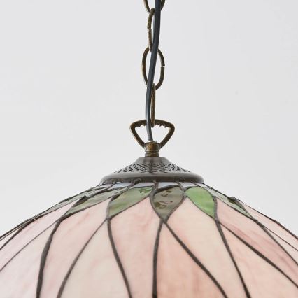Endon 64176 - Полилей на верига Tiffany HUTCHINSON 1xE27/60W/230V диам. 40 см