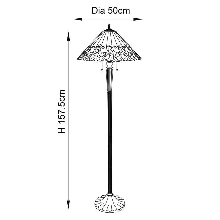 Endon 64192 - Подова лампа JAMELIA, 2x E27/60W/230V, диаметър 50 см